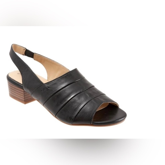 Trotters Black Sandals Slingback Leather - Picture 1 of 6
